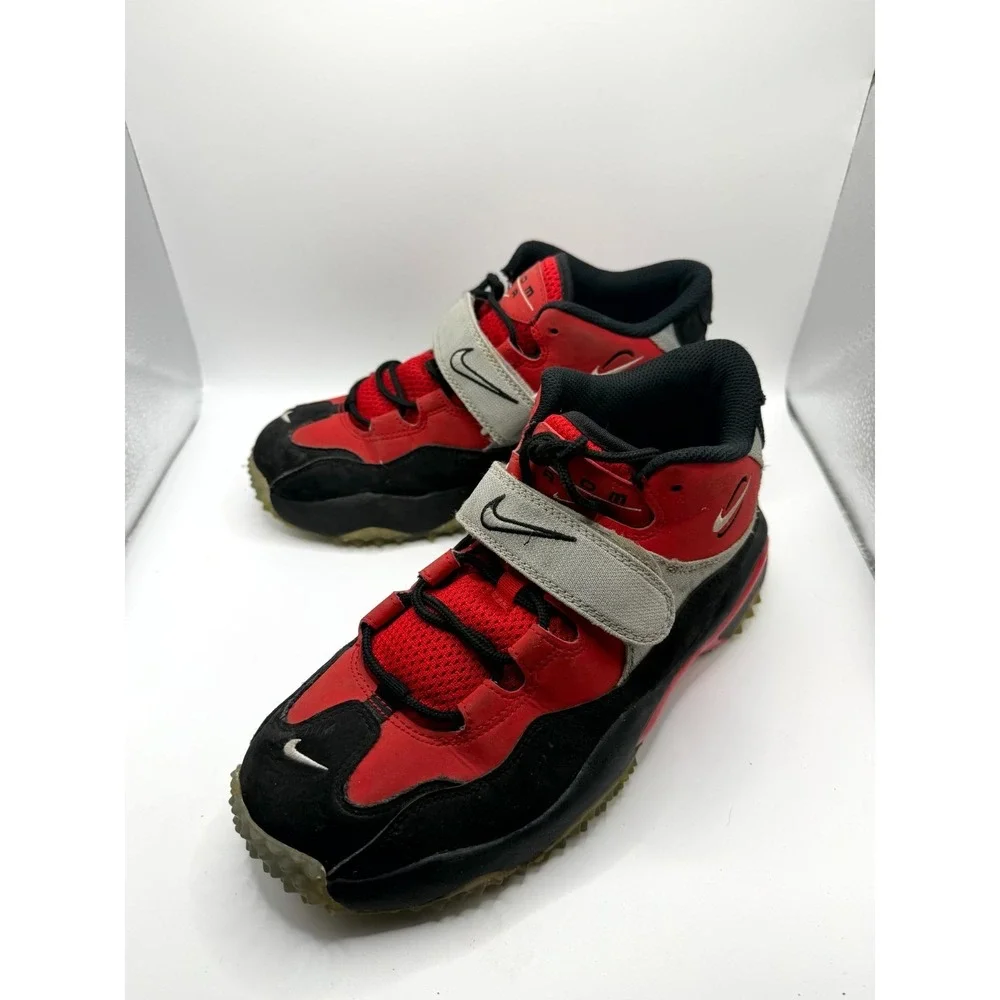 Nike Air Zoom Turf 643230-600 Boys 7 Sneaker Fire Red Black‎ Nubuck Racing Shoes